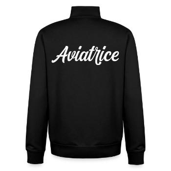 Aviator Pilot Airplane Aviation Aircraft Flight - Unisex Organic Zip Sweatshirt by Stanley/Stella - black - Back - AI Model Male 185 light (185cm)