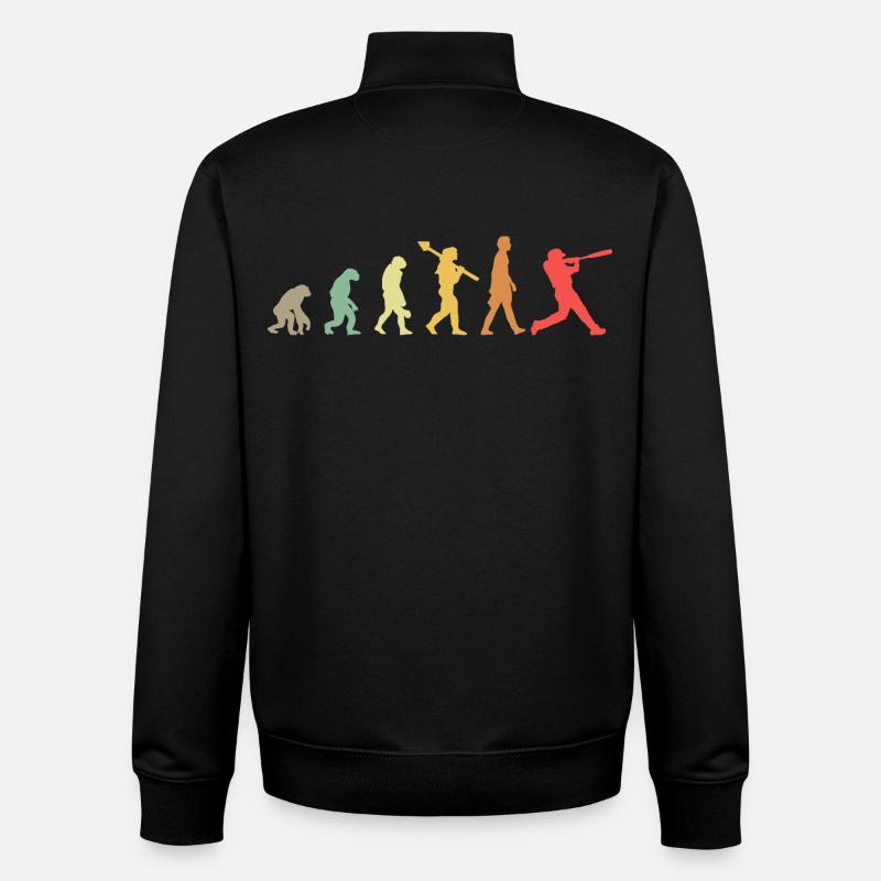 Évolution du baseball - Sweat zippé unisexe en coton bio Stanley/Stella - noir