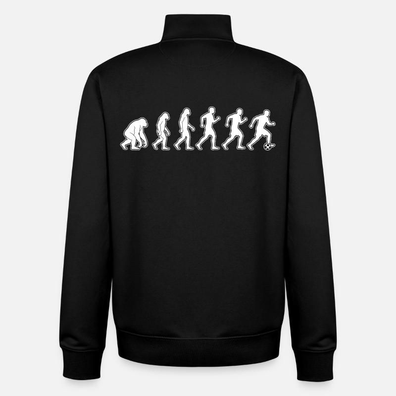 Evolution zum Fußballspieler - Unisex Organic Zip Sweatshirt von Stanley/Stella - Schwarz