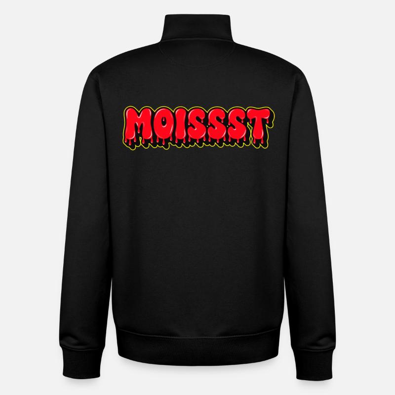 Moist Red Dripping Text - Unisex Organic Zip Sweatshirt by Stanley/Stella - black