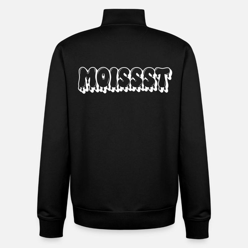 Moist Dripping Text - Unisex Organic Zip Sweatshirt by Stanley/Stella - black