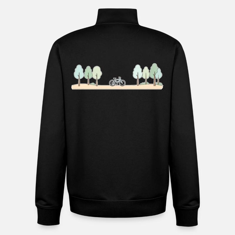 Waldpfad Fahrradszene - Unisex Organic Zip Sweatshirt von Stanley/Stella - Schwarz