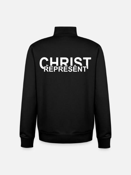 Represent Christ - Unisex Organic Zip Sweatshirt by Stanley/Stella - black