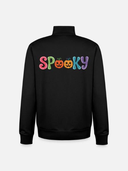 Spooky Pumpkin Parade - Unisex Organic Zip Sweatshirt by Stanley/Stella - black