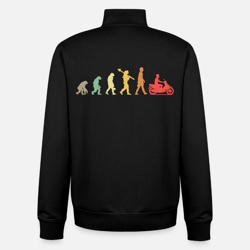 Evolution Moped Moped Driver - Unisex Organic Zip Sweatshirt by Stanley/Stella - black