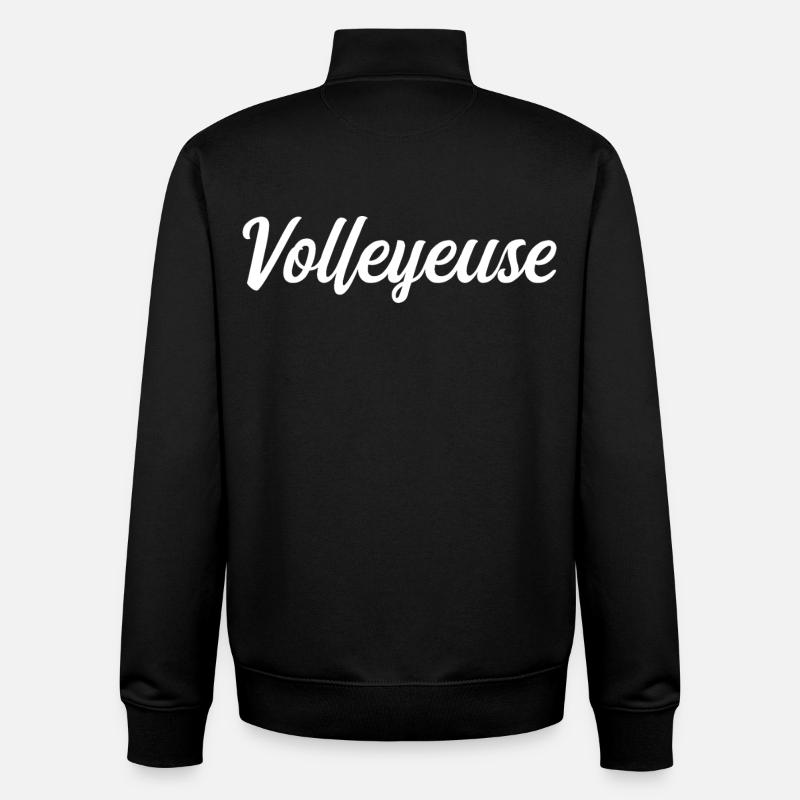 Volleyeuse - Sweat zippé unisexe en coton bio Stanley/Stella - noir