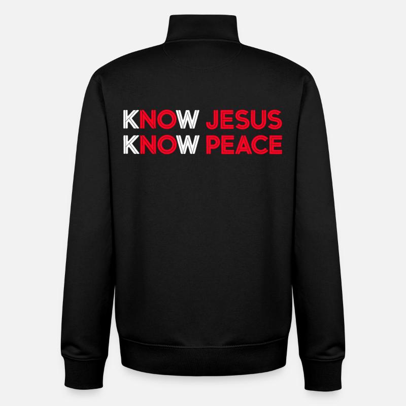 Know Jesus Know Peace Motiv - Unisex Organic Zip Sweatshirt by Stanley/Stella - black