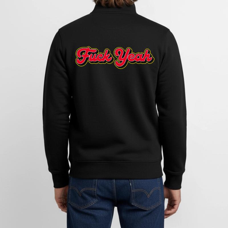 Fuck Yeah 3D Red Script Sweat zippé unisexe en coton bio Stanley/Stella