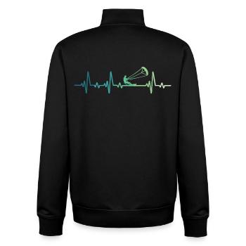 Kitesurfen Heartbeat Kiteboard Surf - Unisex Organic Zip Sweatshirt von Stanley/Stella - Schwarz - Hinten - AI Model Male 185 light (185cm)