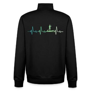 Stand up paddle heartbeat - Unisex Organic Zip Sweatshirt by Stanley/Stella - black - Back - AI Model Male 185 light (185cm)