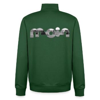 Hello - Unisex Organic Zip Sweatshirt by Stanley/Stella - bottle green - Back - AI Model Male 185 dark (185cm)