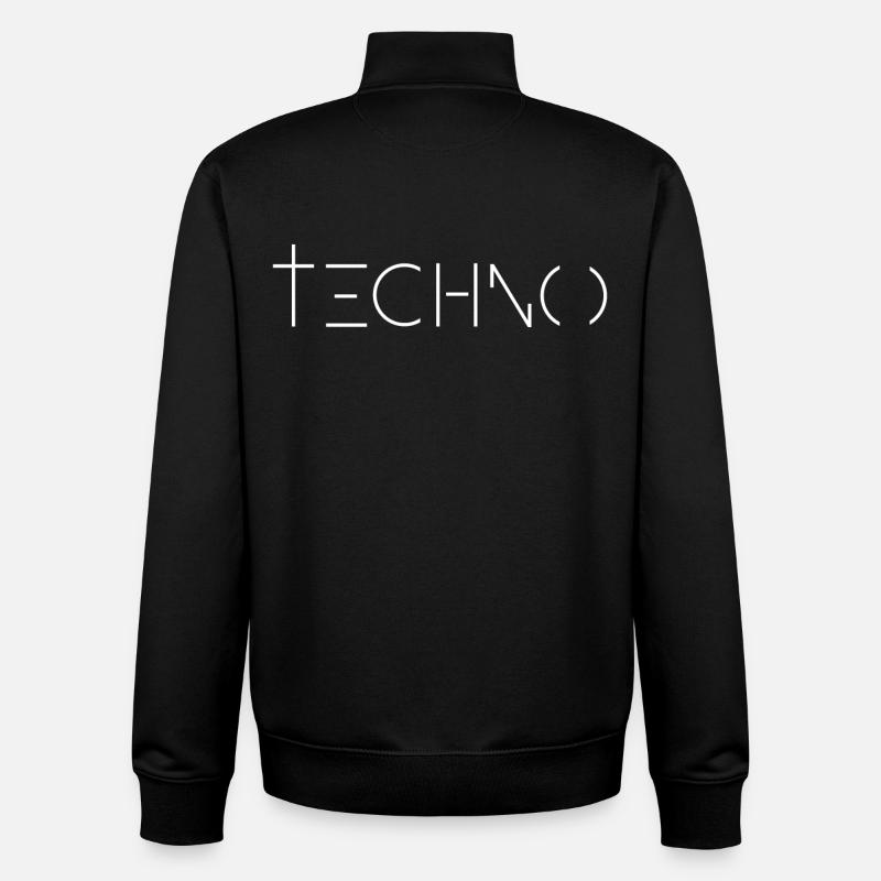 Techno music rave religion - Unisex Organic Zip Sweatshirt by Stanley/Stella - black