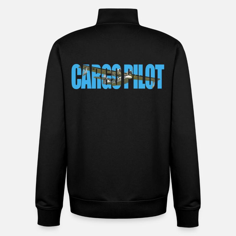 Pilote cargo PBY Catalina - Sweat zippé unisexe en coton bio Stanley/Stella - noir