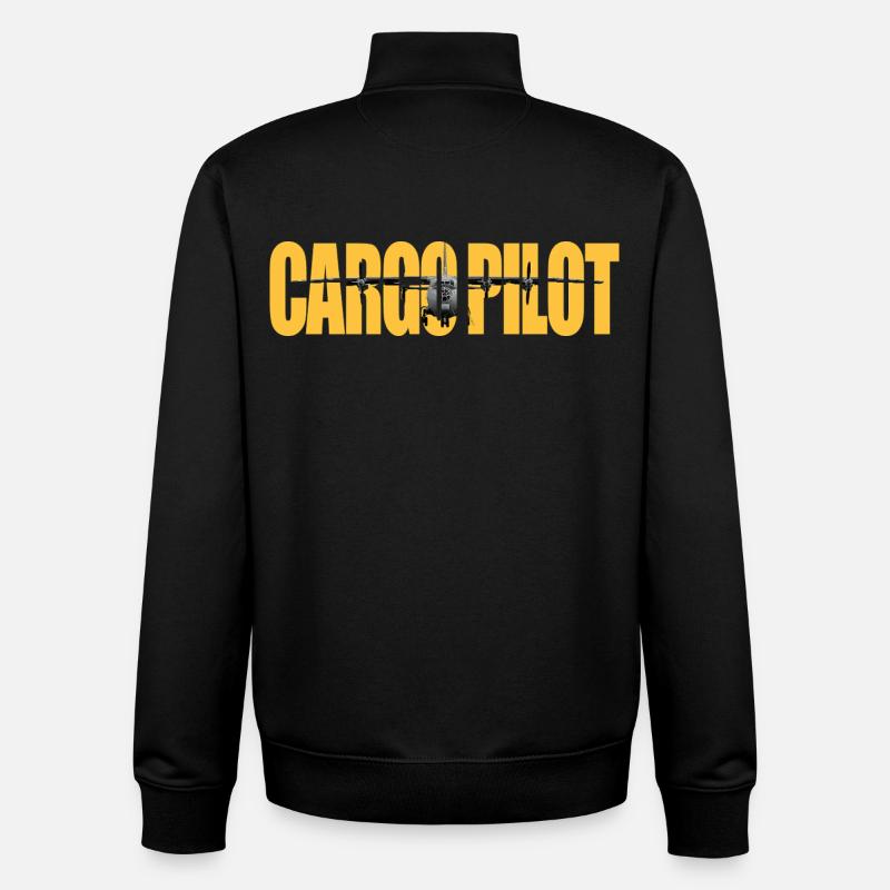 Pilote cargo An-12 - Sweat zippé unisexe en coton bio Stanley/Stella - noir