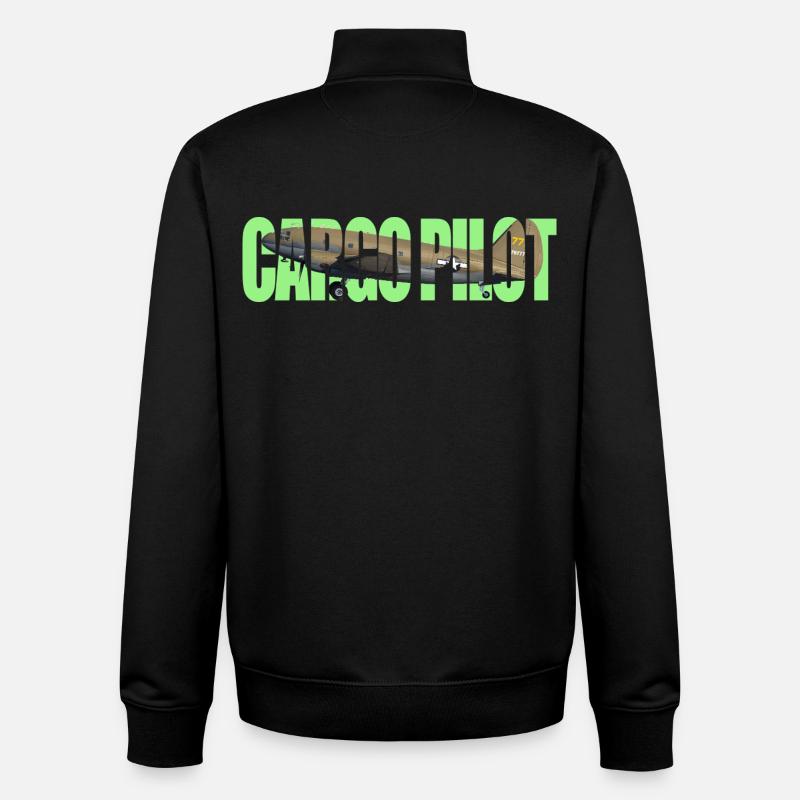 Pilote cargo C-46 - Sweat zippé unisexe en coton bio Stanley/Stella - noir