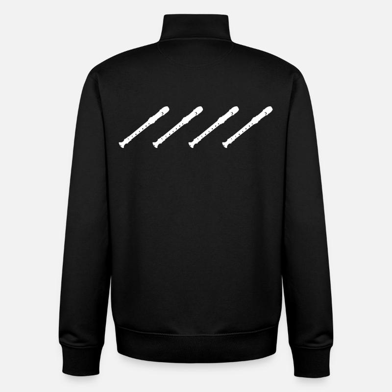 Retro Flöten - Unisex Organic Zip Sweatshirt von Stanley/Stella - Schwarz