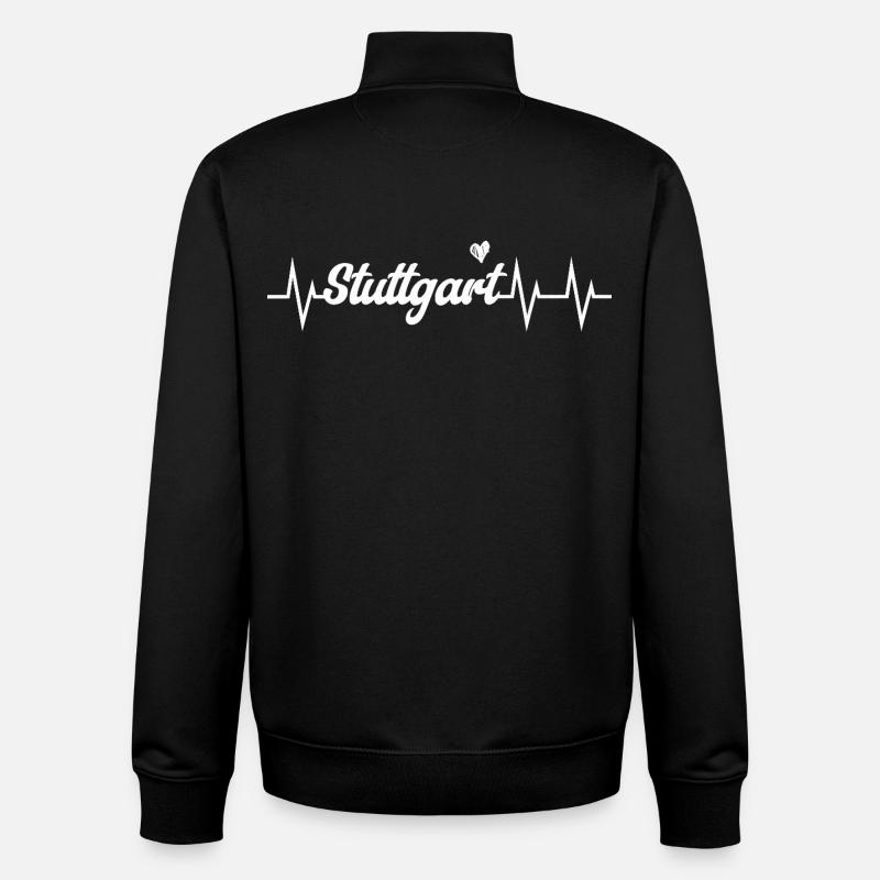 Heartbeat Stuttgart - Unisex Organic Zip Sweatshirt von Stanley/Stella - Schwarz