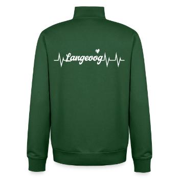 Heartbeat Langeoog - Unisex Organic Zip Sweatshirt by Stanley/Stella - bottle green - Back - AI Model Male 185 dark (185cm)