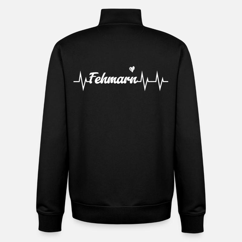 Battement de cœur Fehmarn - Sweat zippé unisexe en coton bio Stanley/Stella - noir