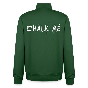 Chalk Me, Kreide Schriftzug - Boulder/ Kletter Pun - Unisex Organic Zip Sweatshirt von Stanley/Stella - Flaschengrün - Hinten - AI Model Male 185 dark (185cm)