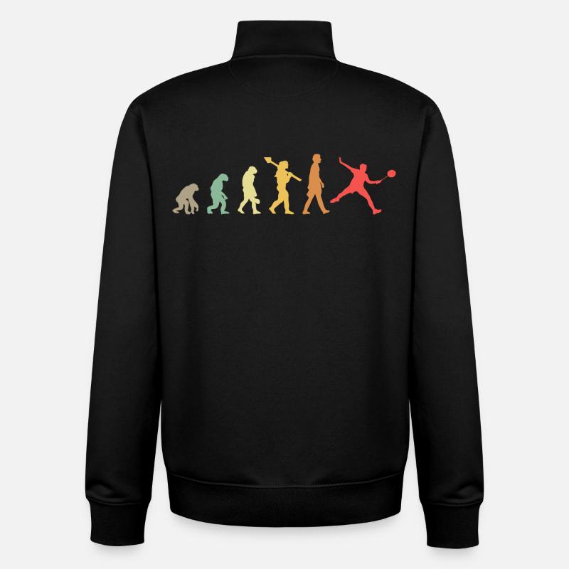 Évolution du badminton - Sweat zippé unisexe en coton bio Stanley/Stella - noir