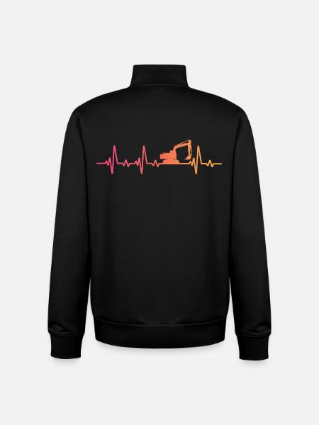 Sunset Heartbeat Baubagger - Unisex Organic Zip Sweatshirt von Stanley/Stella - Schwarz