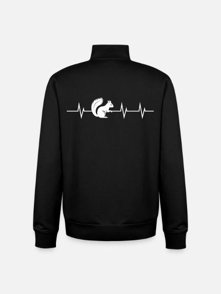 Heartbeat of a Squirrel - Unisex Organic Zip Sweatshirt by Stanley/Stella - black