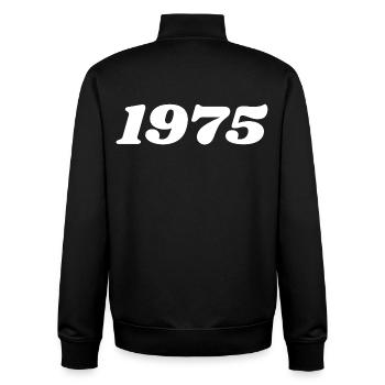 1975 - Unisex Organic Zip Sweatshirt by Stanley/Stella - black - Back - AI Model Male 185 light (185cm)