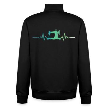 Nähmaschinen Herzschlag-Nähen - Unisex Organic Zip Sweatshirt von Stanley/Stella - Schwarz - Hinten - AI Model Male 185 light (185cm)