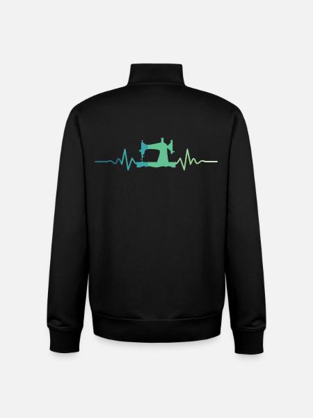 Sewing Machines Heartbeat Sew - Unisex Organic Zip Sweatshirt by Stanley/Stella - black