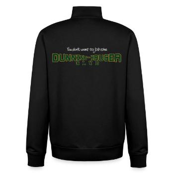 Dunning Kruger Club Shirt für dunkle Stoffe - Unisex Organic Zip Sweatshirt von Stanley/Stella - Schwarz - Hinten - AI Model Male 185 light (185cm)