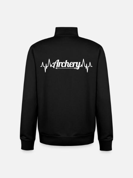 Archery heartbeat - Unisex Organic Zip Sweatshirt by Stanley/Stella - black