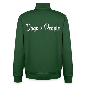 Amoureux des chiens - Sweat zippé unisexe en coton bio Stanley/Stella - vert bouteille - Dos - AI Model Male 185 dark (185cm)
