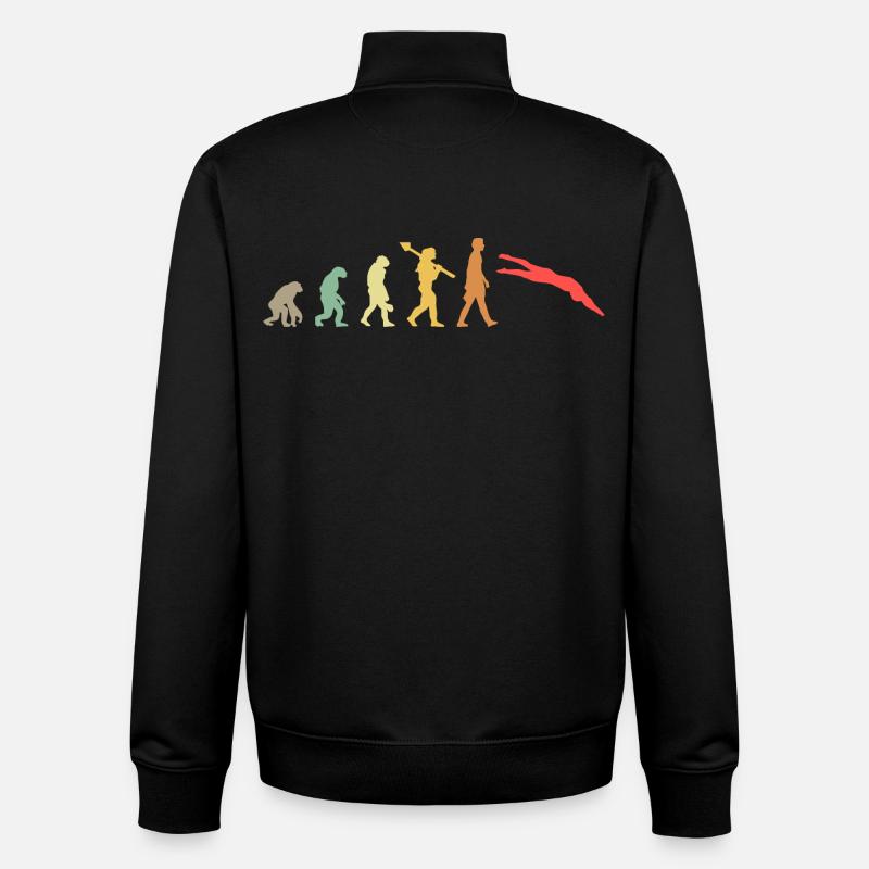 Nageur évolutif - Sweat zippé unisexe en coton bio Stanley/Stella - noir