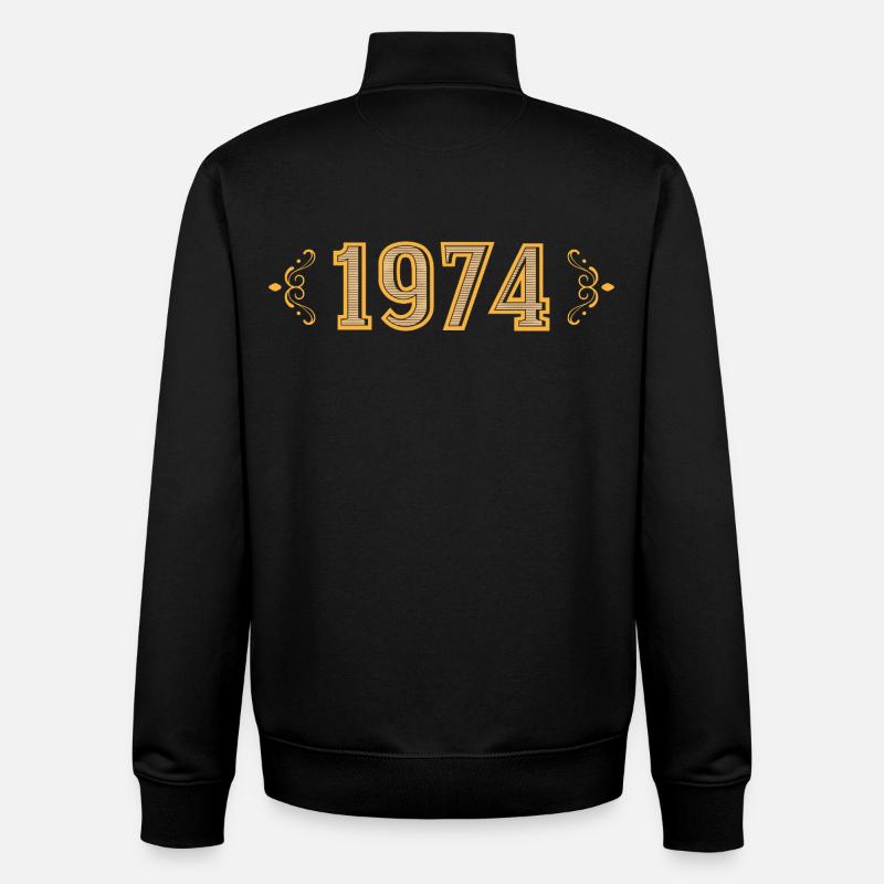 Legende seit 1974, Retro 1974 - Unisex Organic Zip Sweatshirt von Stanley/Stella - Schwarz