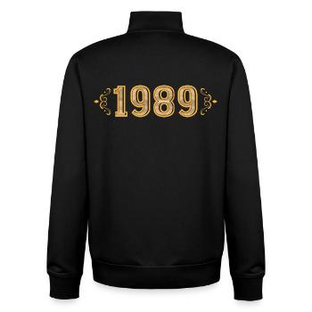 Legende seit 1989 Retro 1989 - Unisex Organic Zip Sweatshirt von Stanley/Stella - Schwarz - Hinten - AI Model Male 185 light (185cm)