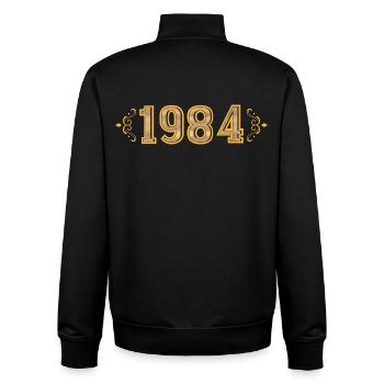 Legende seit 1984 Retro 1984 - Unisex Organic Zip Sweatshirt von Stanley/Stella - Schwarz - Hinten - AI Model Male 185 light (185cm)