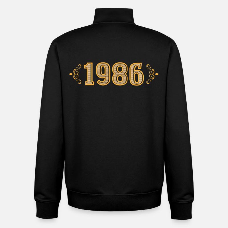 Légende depuis 1986 rétro 1986 - Sweat zippé unisexe en coton bio Stanley/Stella - noir