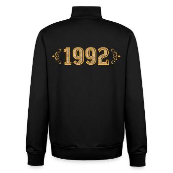 Legend since 1992 retro 1992 - Unisex Organic Zip Sweatshirt by Stanley/Stella - black - Back - AI Model Male 185 light (185cm)