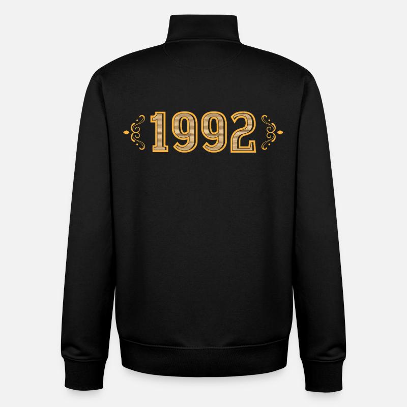Légende depuis 1992 rétro 1992 - Sweat zippé unisexe en coton bio Stanley/Stella - noir