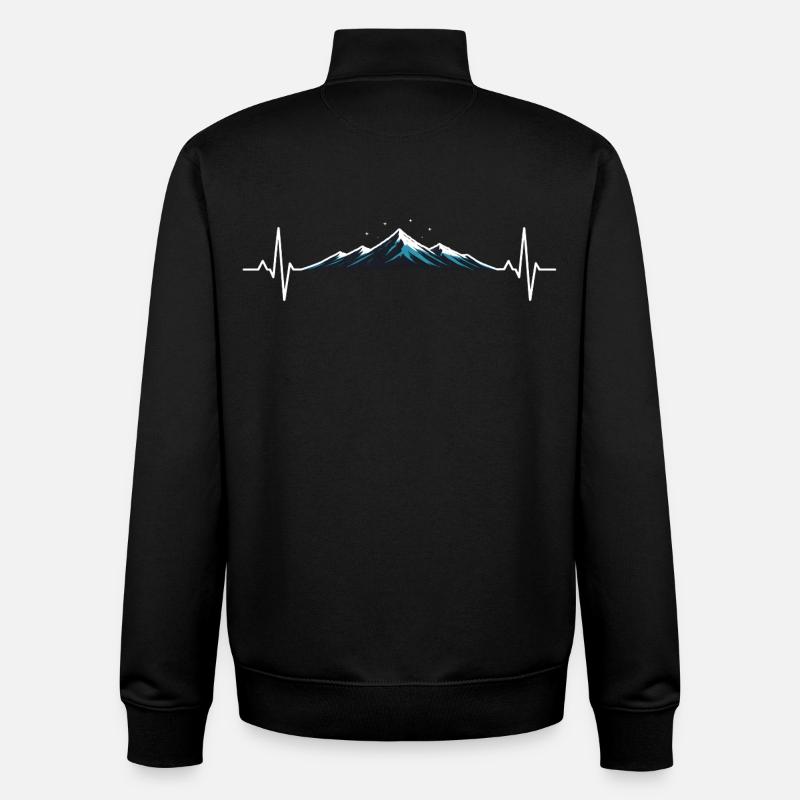 Herzschlag am Berggipfel - Unisex Organic Zip Sweatshirt von Stanley/Stella - Schwarz