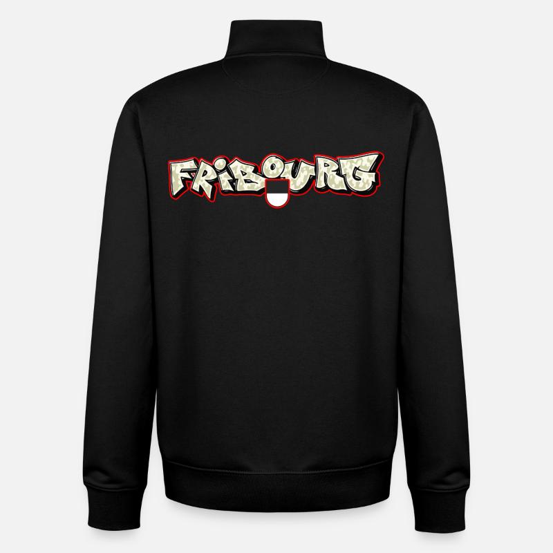 Fribourg Graffiti - Unisex Organic Zip Sweatshirt von Stanley/Stella - Schwarz