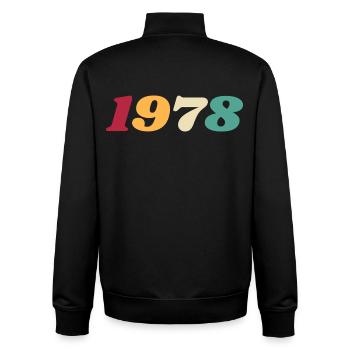 1978 Geschenk 1978 Geburtstag 1978 Retro 1978 - Unisex Organic Zip Sweatshirt von Stanley/Stella - Schwarz - Hinten - AI Model Male 185 light (185cm)