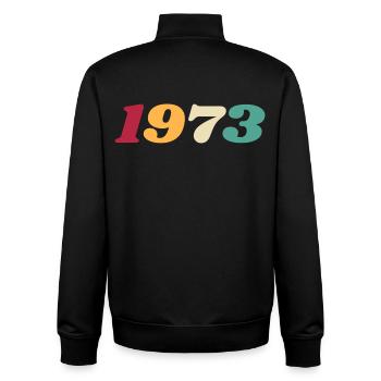 1973 Gift 1973 Birthday 1973 Retro 1973 - Unisex Organic Zip Sweatshirt by Stanley/Stella - black - Back - AI Model Male 185 light (185cm)