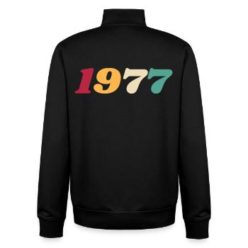 1977 Geschenk 1977 Geburtstag 1977 Retro 1977 - Unisex Organic Zip Sweatshirt von Stanley/Stella - Schwarz - Hinten - AI Model Male 185 light (185cm)