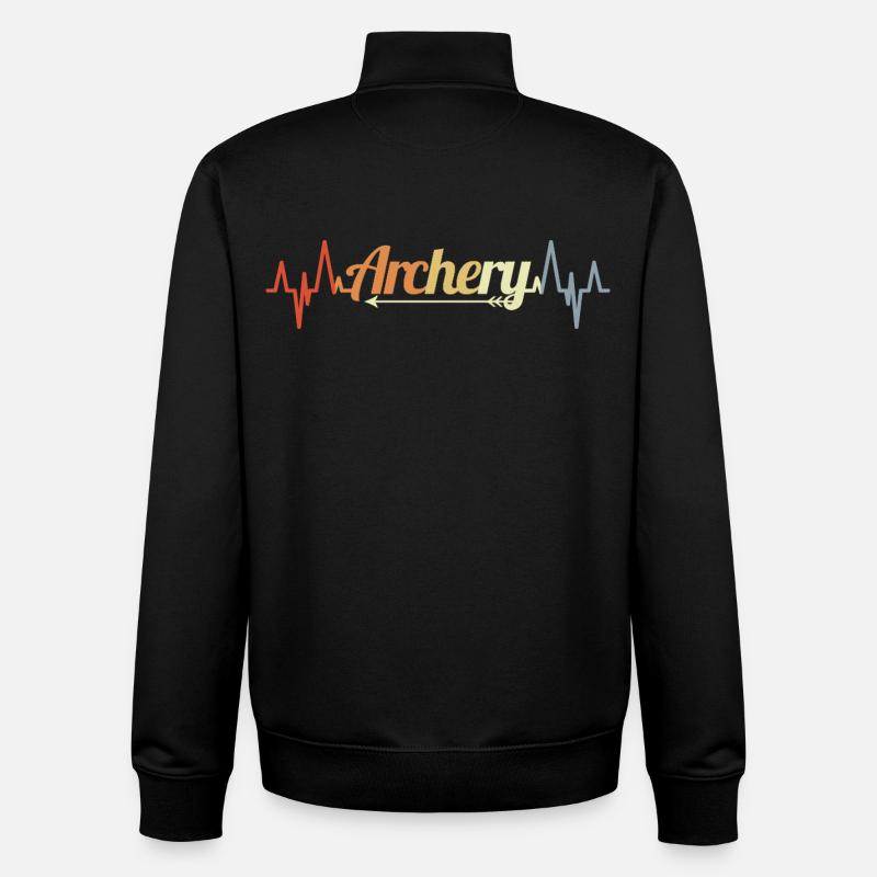 Archery Heartbeat - Unisex Organic Zip Sweatshirt by Stanley/Stella - black