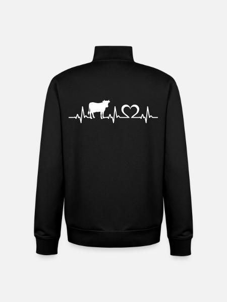 cows heartbeat cow cows - Unisex Organic Zip Sweatshirt by Stanley/Stella - black