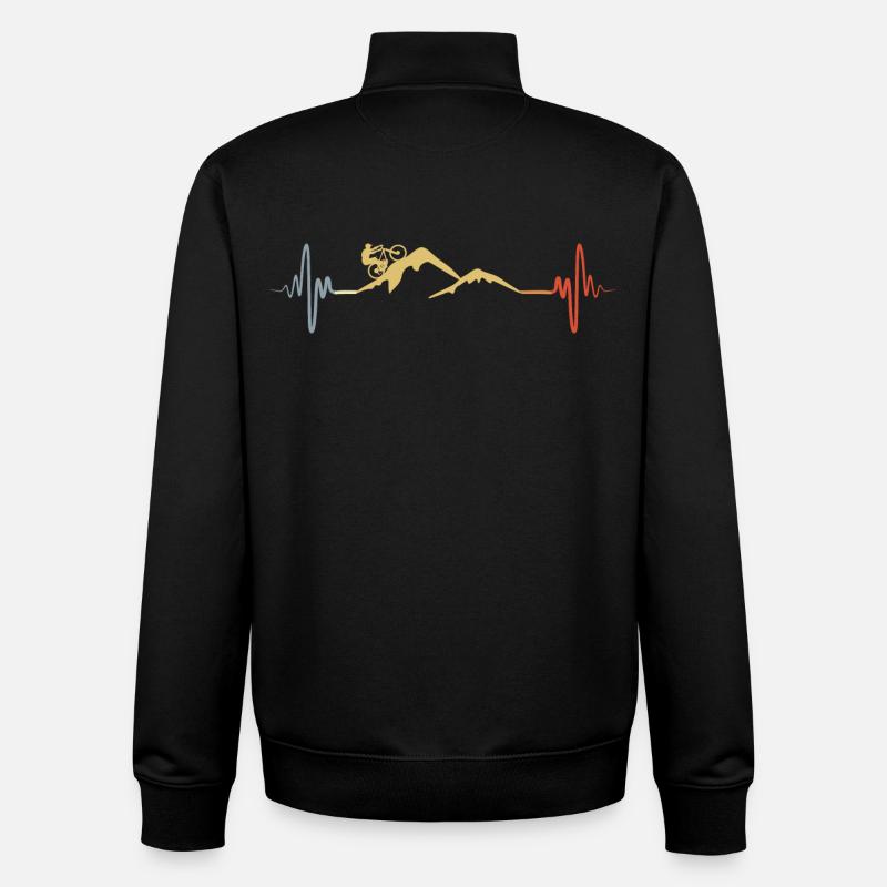 Battement de cœur d’un vététiste - Sweat zippé unisexe en coton bio Stanley/Stella - noir