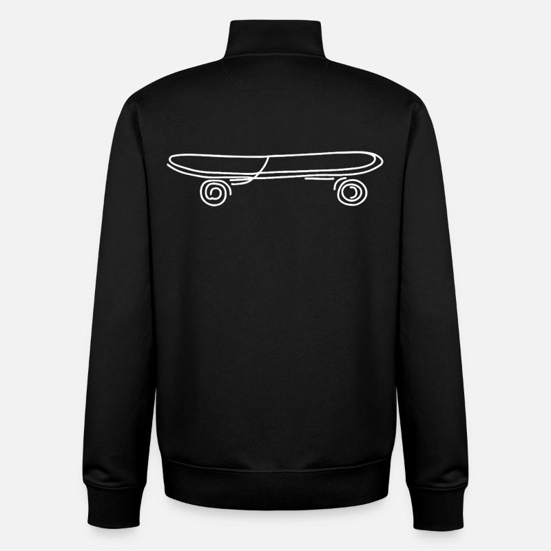 Skateboard Skizze - Unisex Organic Zip Sweatshirt von Stanley/Stella - Schwarz