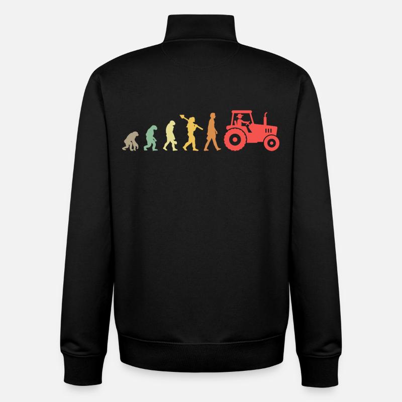Evolution Tractor _ Farmer - Unisex Organic Zip Sweatshirt von Stanley/Stella - Schwarz